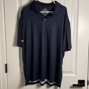 BURLEBO Dark Blue Patterned Polo Shirt
